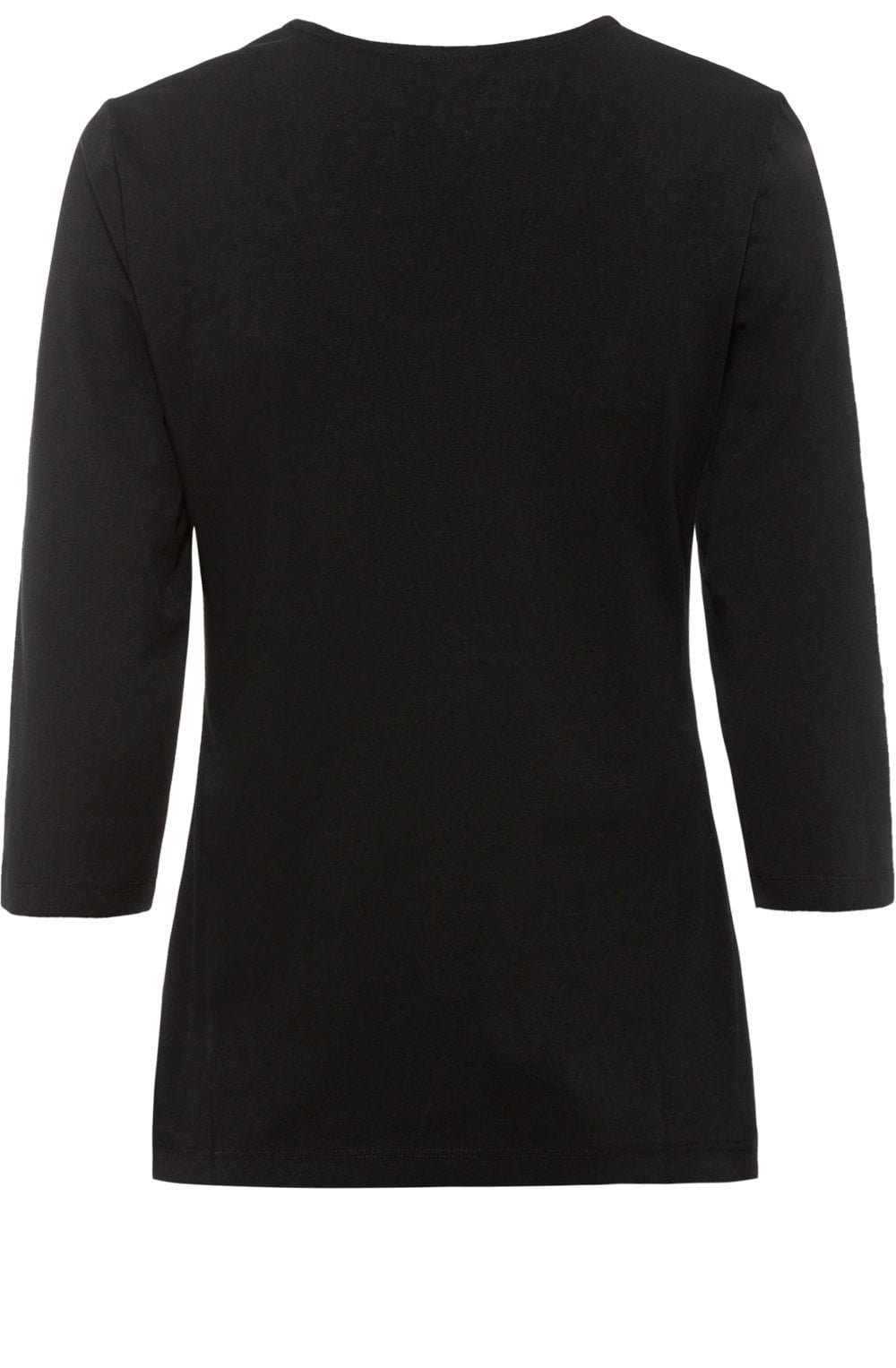 Black V Neck Sleeved Jersey Top