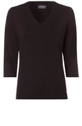 Black V Neck Jersey Top