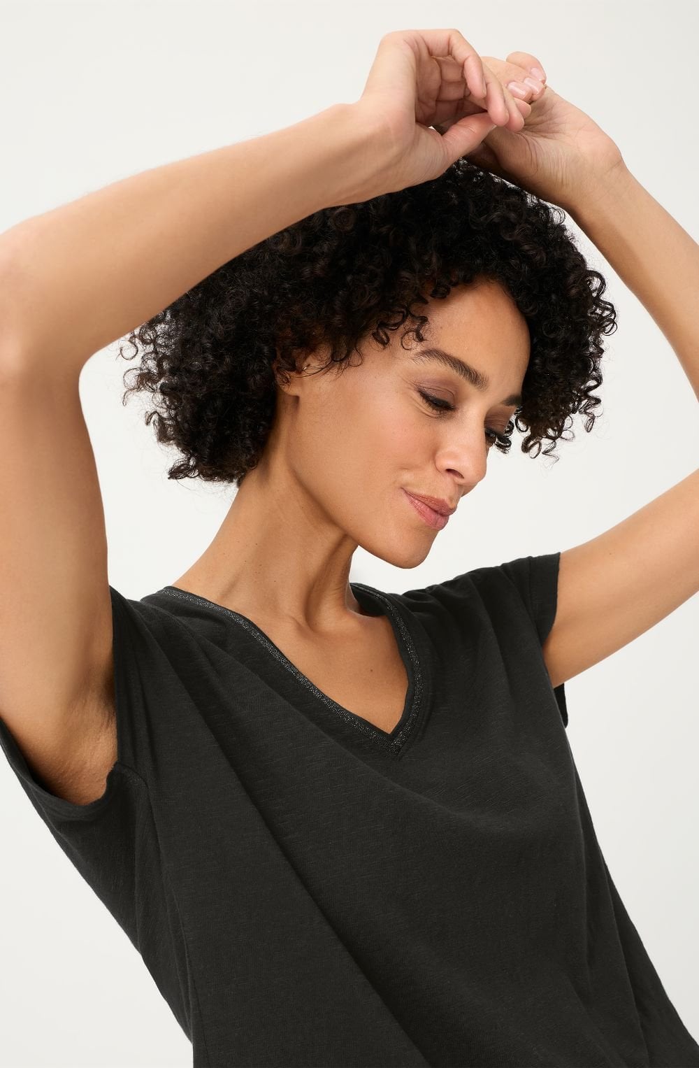 Black V Neck T Shirt