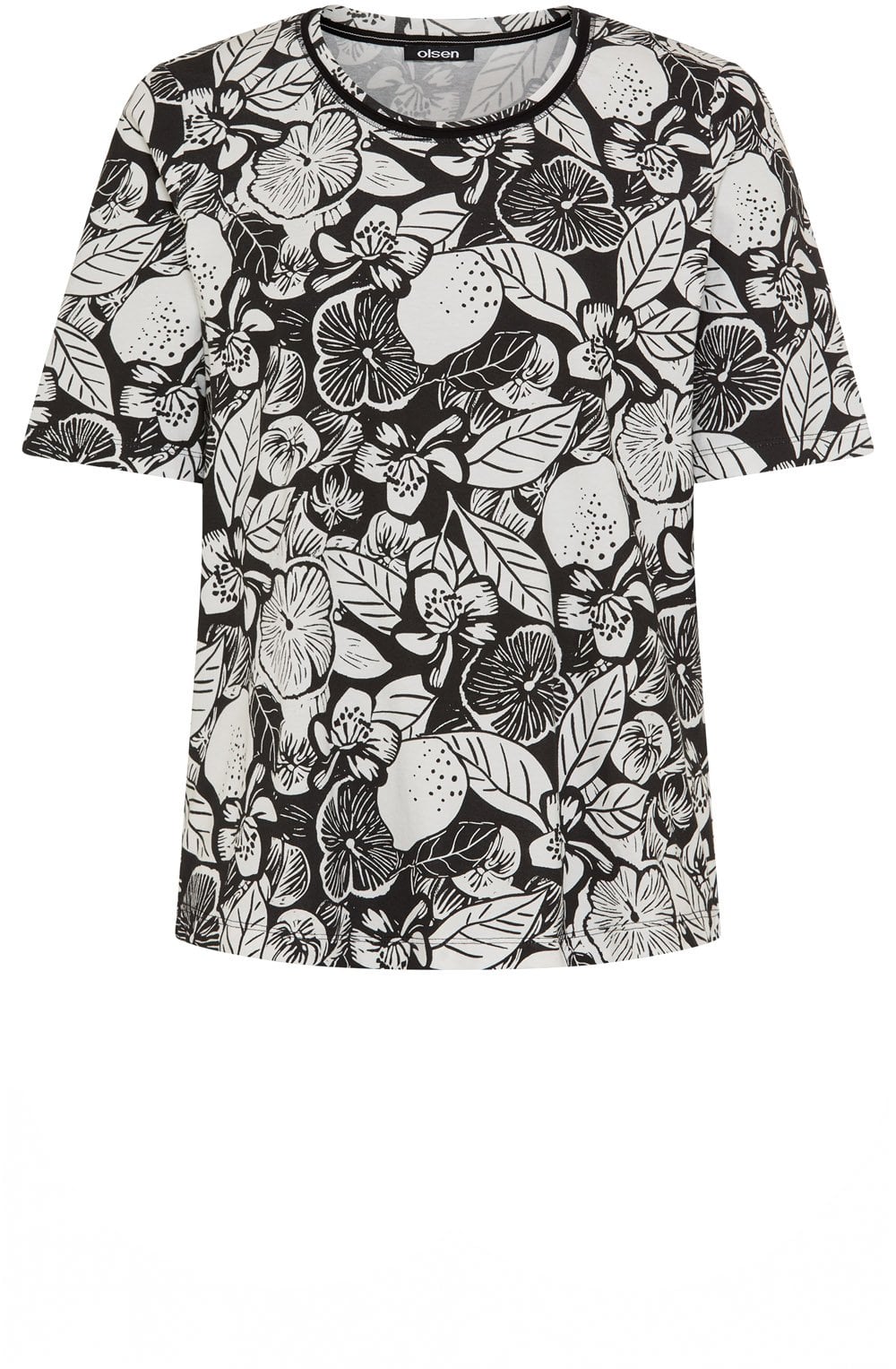Black & White Floral T Shirt