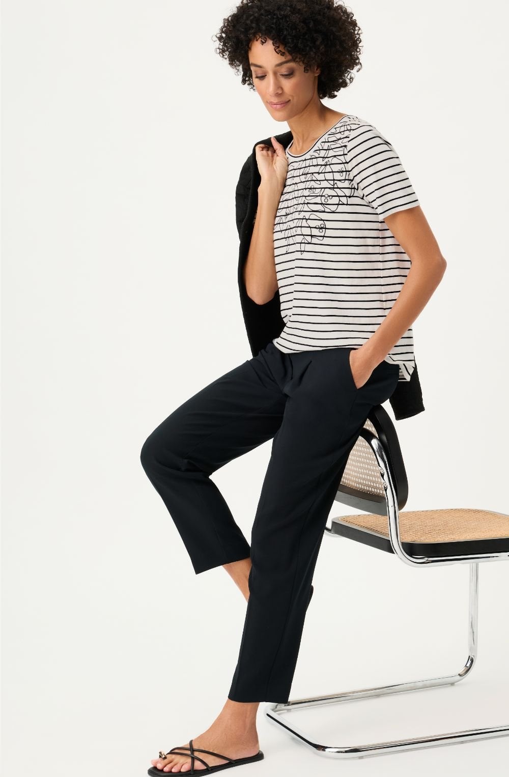 Black & White Striped T Shirt