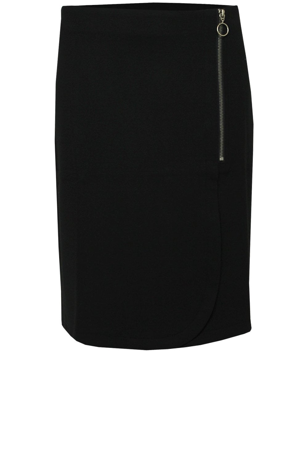 Black Wrap Effect Skirt