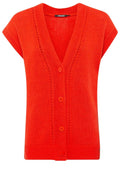 Blossom Red Sleeveless Cardigan