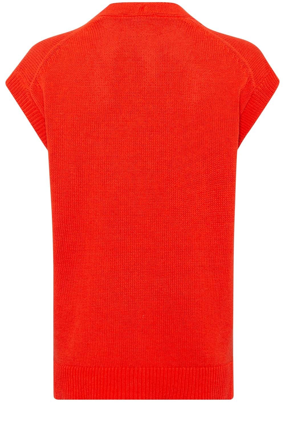 Blossom Red Sleeveless Cardigan