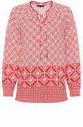 Blossom Red Tie Neck Top