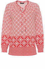 Blossom Red Tie Neck Top