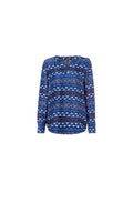 Blue Abstract Print Blouse