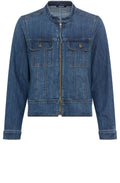 Blue Biker Style Denim Jacket