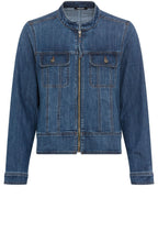 Blue Biker Style Denim Jacket