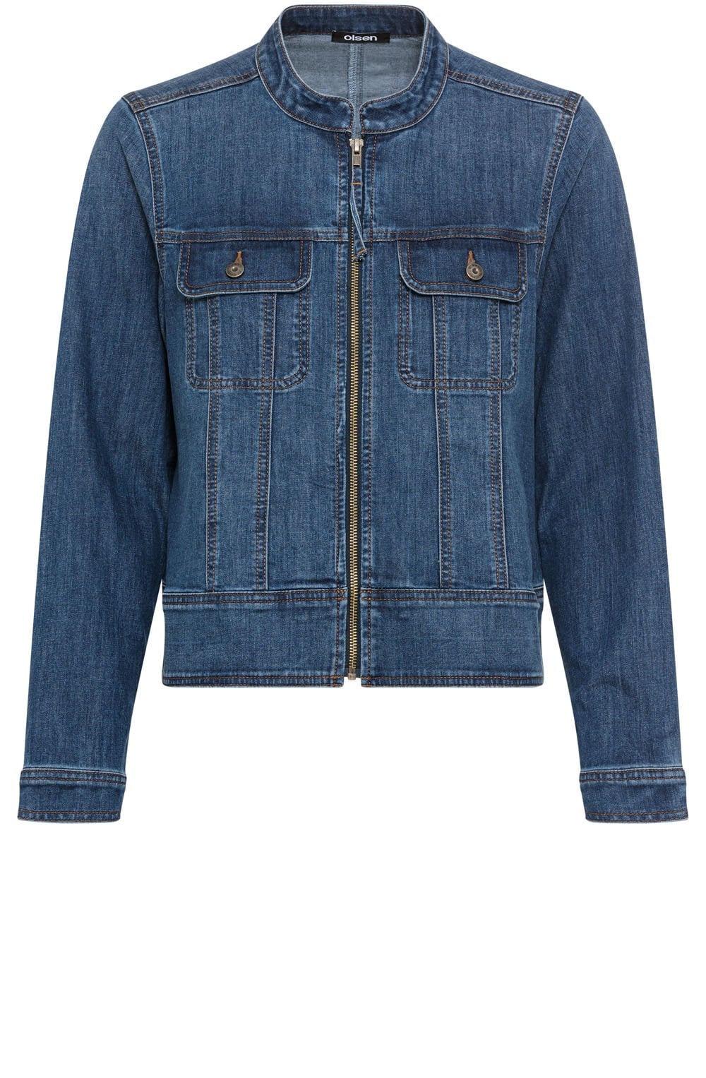 Blue Biker Style Denim Jacket