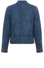 Blue Biker Style Denim Jacket