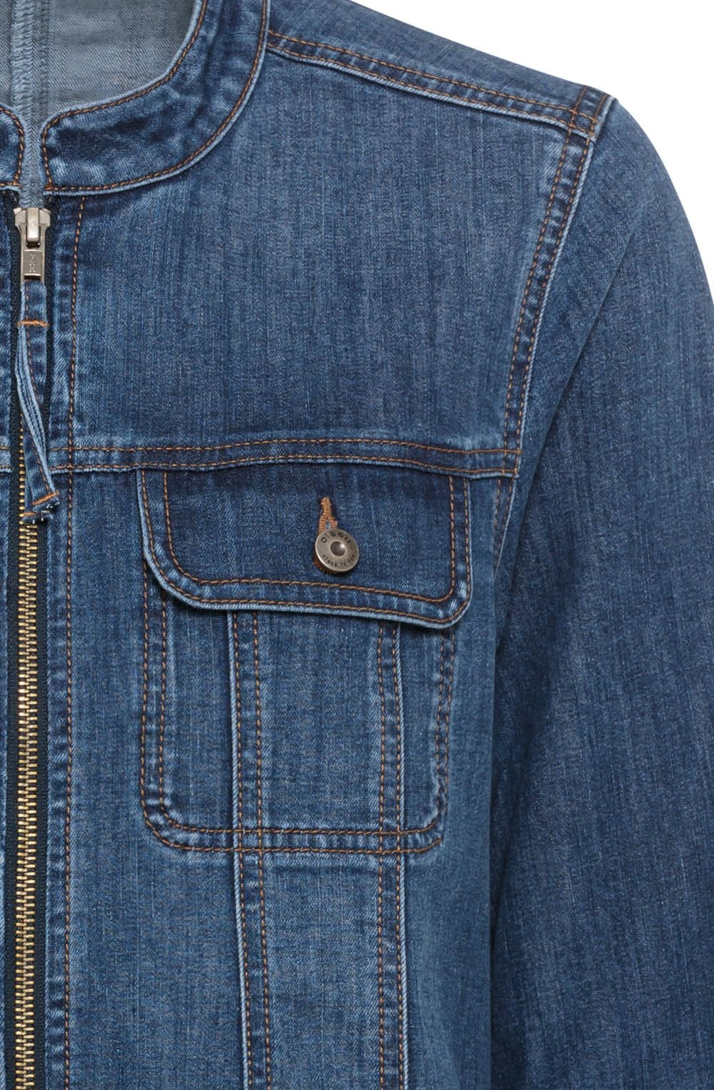 Blue Biker Style Denim Jacket