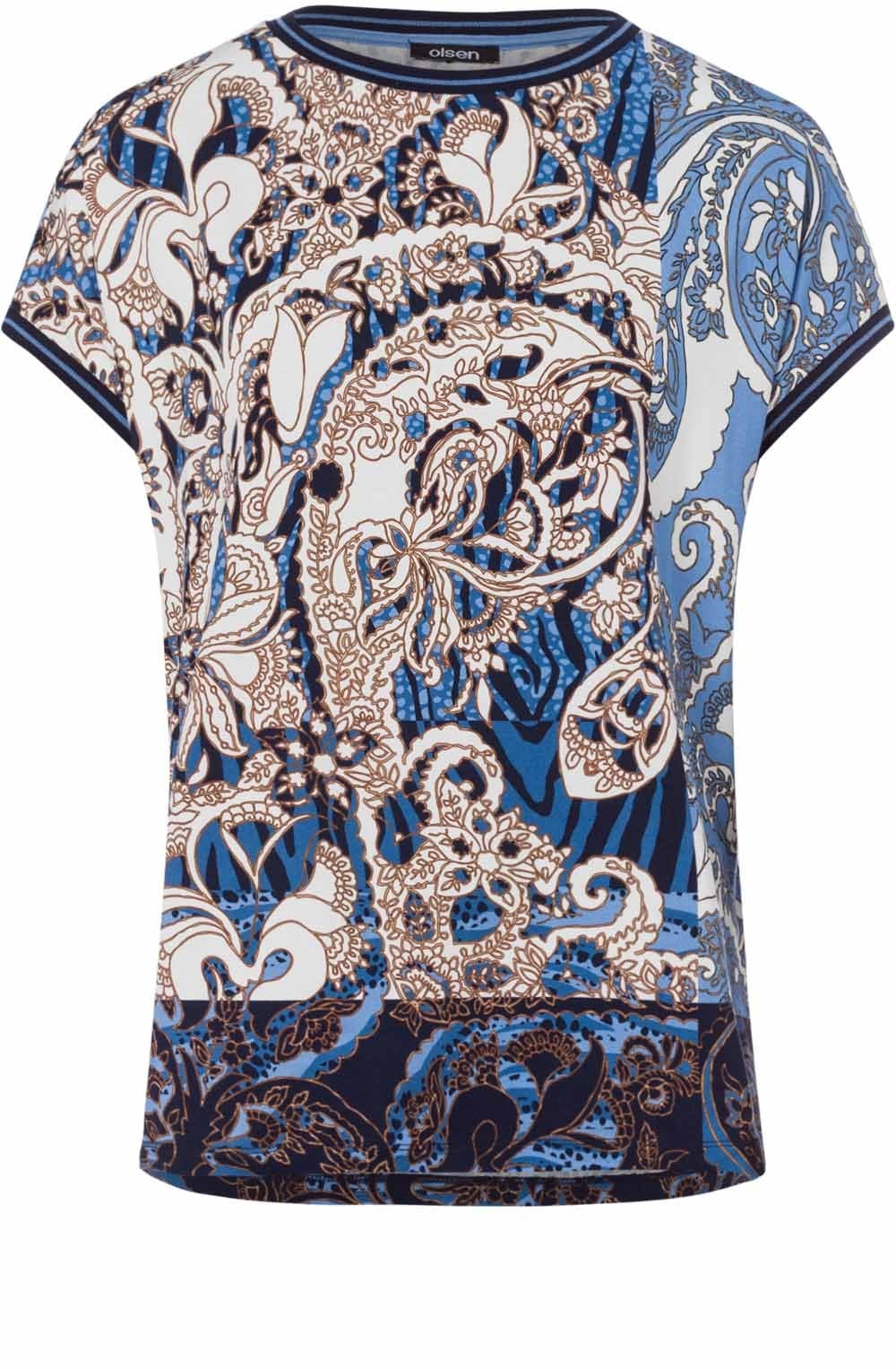 Blue Bold Patterned Top