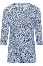 Blue Breeze Patterned Sleeve Top