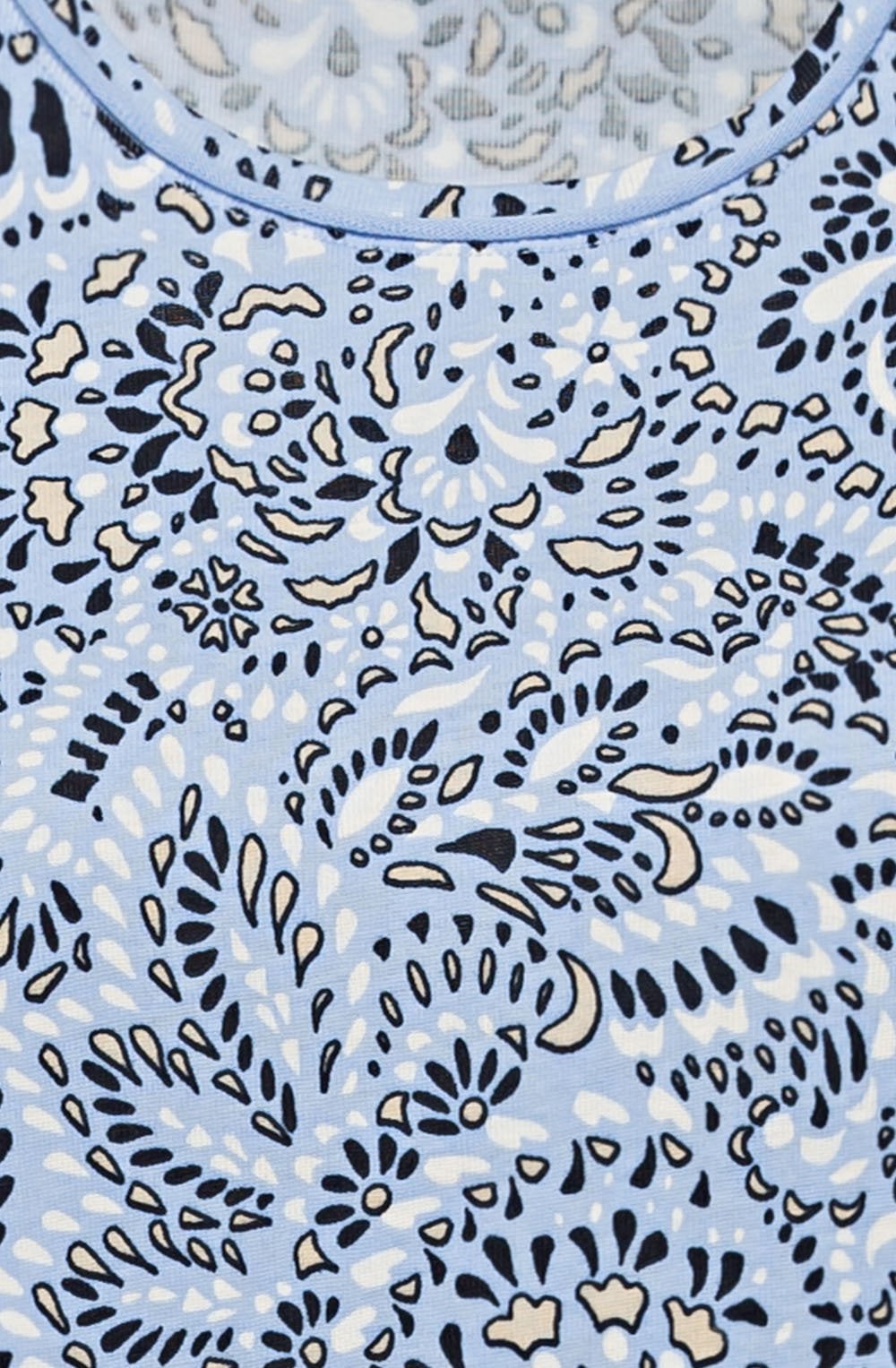 Blue Breeze Patterned Sleeve Top