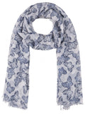 Blue Butterfly Print Scarf