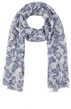 Blue Butterfly Print Scarf