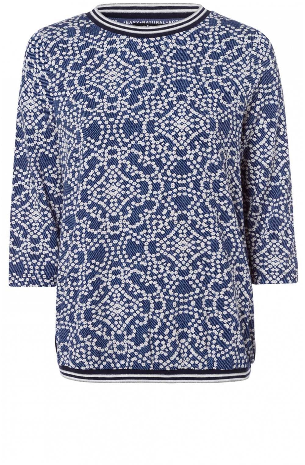 Blue & Cream Spot Design Top