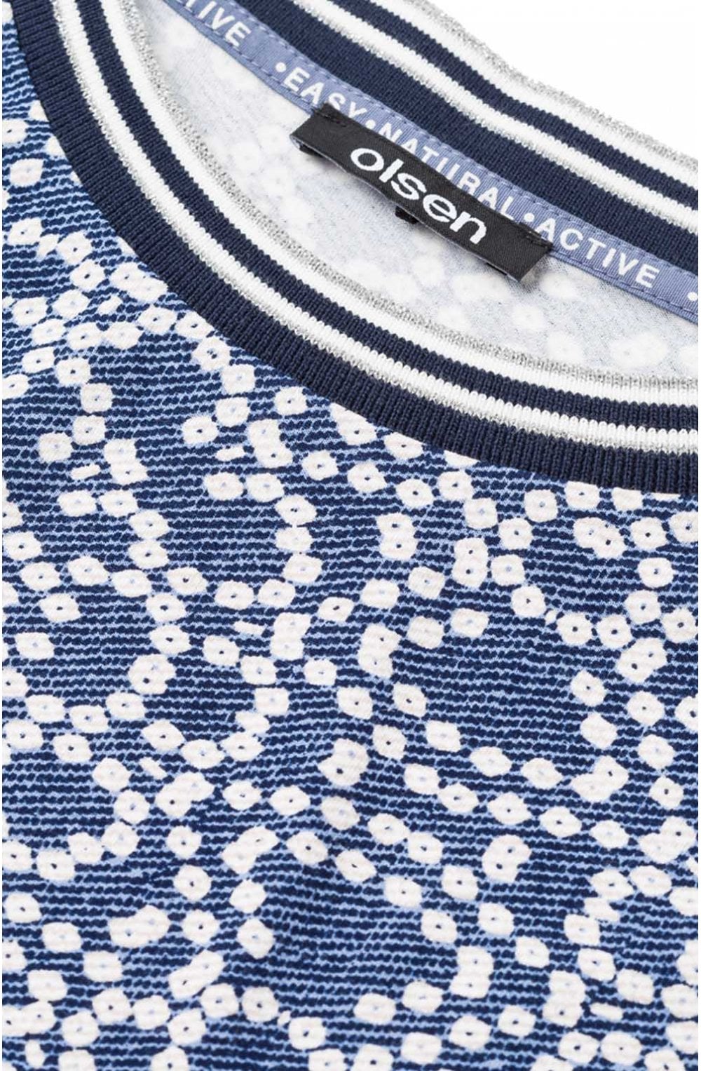 Blue & Cream Spot Design Top