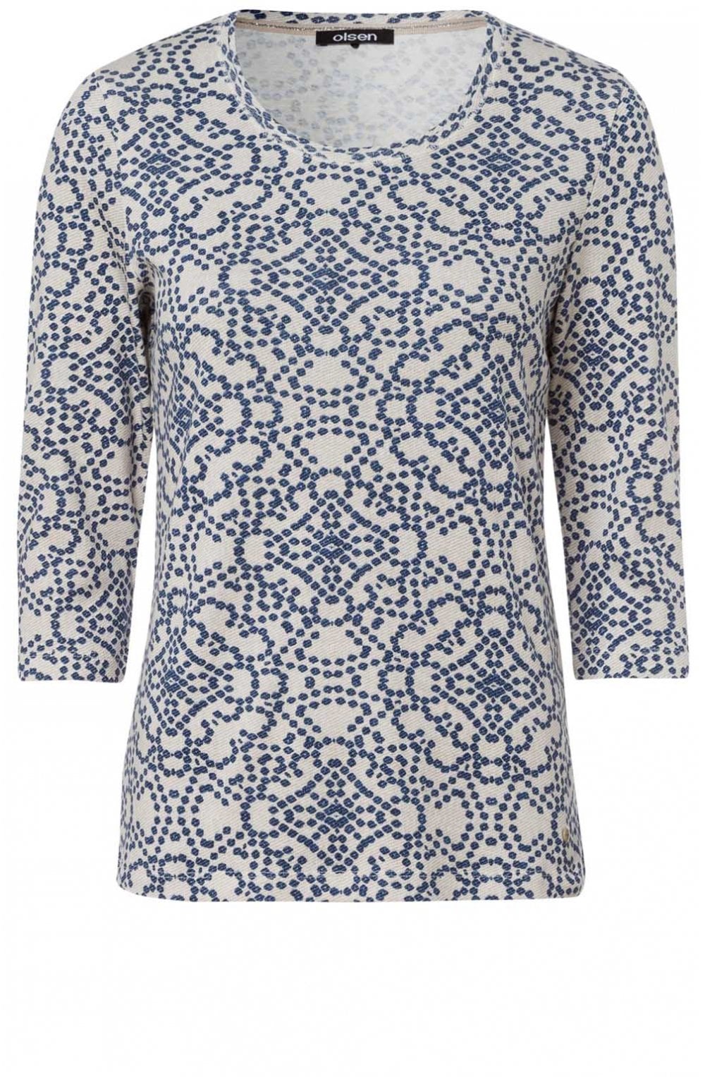 Blue & Cream Spot Design Top