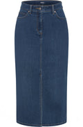 Blue Denim Longline Skirt