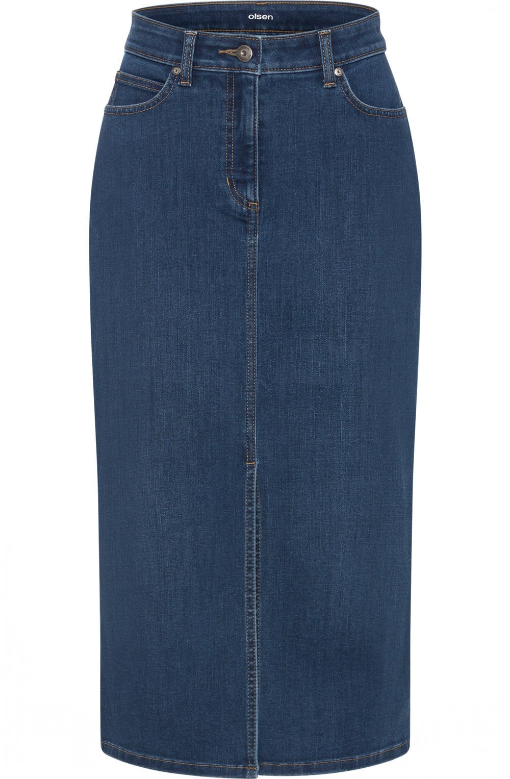 Blue Denim Longline Skirt