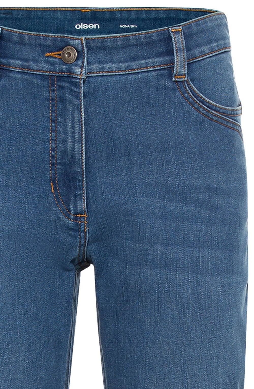 Blue Denim Mona Slim Fit Ankle Length Jeans