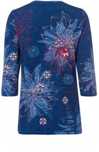 Blue Floral Design Jersey Top