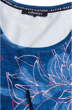 Blue Floral Design Jersey Top