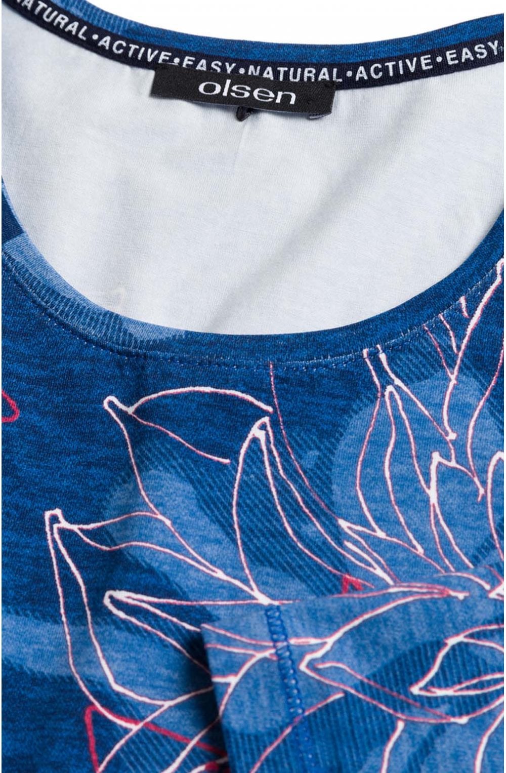 Blue Floral Design Jersey Top