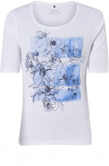 Blue Floral Design T Shirt