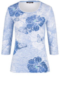 Blue Floral Jersey Top