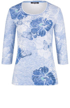 Blue Floral Jersey Top