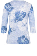 Blue Floral Jersey Top