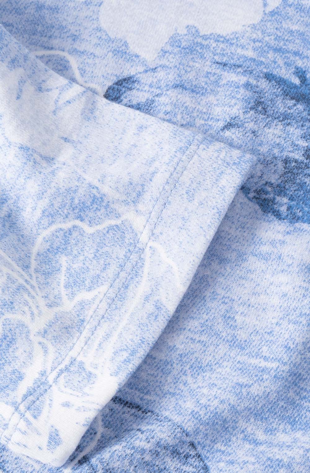 Blue Floral Jersey Top