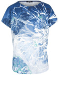 Blue Floral Jersey Top