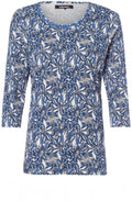 Blue Floral Jersey Top