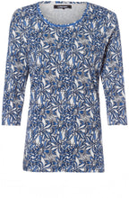 Blue Floral Jersey Top