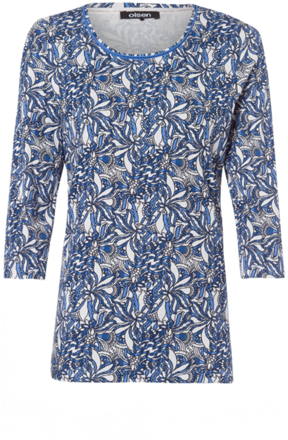 Blue Floral Jersey Top