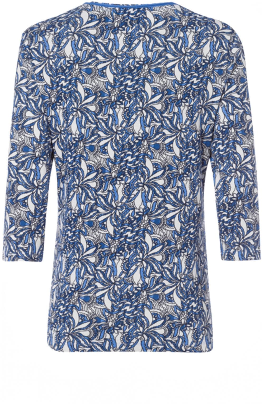 Blue Floral Jersey Top