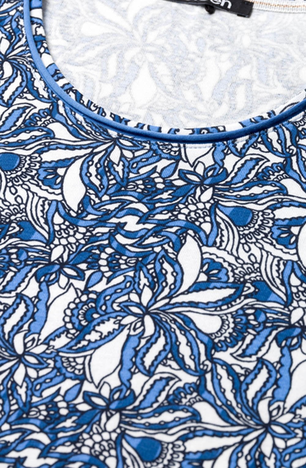 Blue Floral Jersey Top