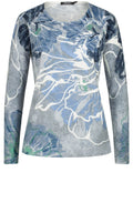 Blue Floral Knit Sweater