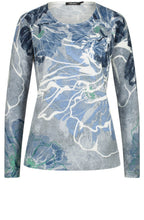Blue Floral Knit Sweater