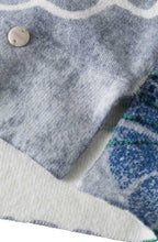 Blue Floral Knit Sweater