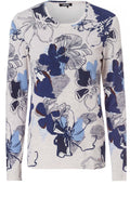 Blue Floral Print Jersey Top