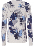 Blue Floral Print Jersey Top