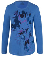 Blue Floral Print Top