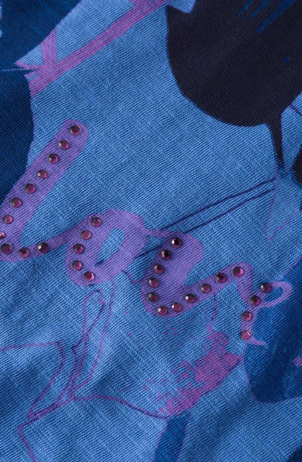 Blue Floral Print Top