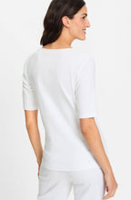 Blue Floral Print White Edda T Shirt