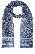 Blue Indigo Patterned Scarf